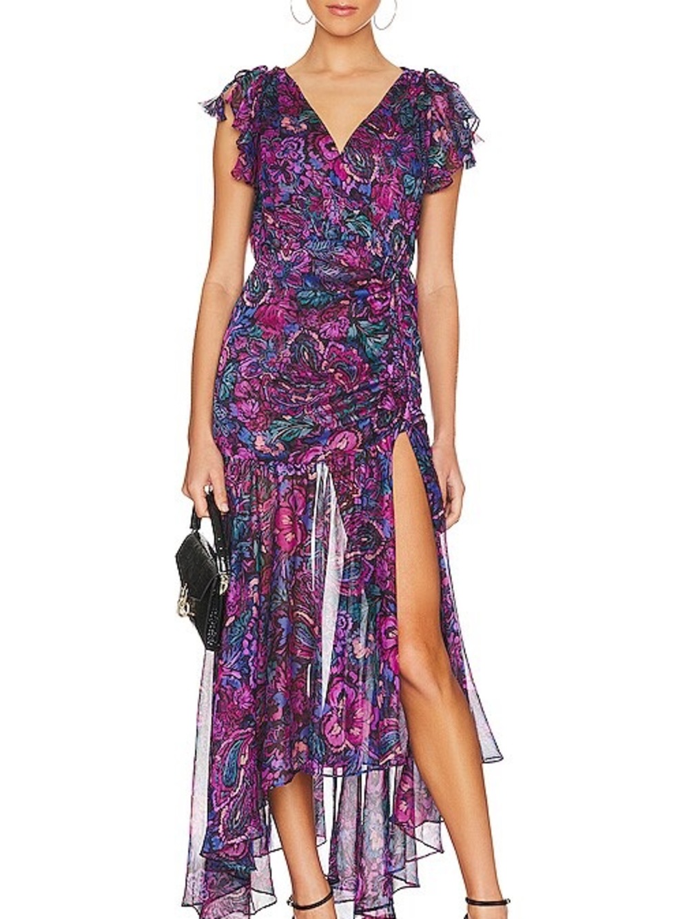 $445 Misa Los Angeles Colette Dress in Flora Electric